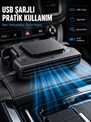 Midas Toptan Home Araç Koltuk Başlığı Soğutucu Fan 5 Kademeli Hız Ayarlı USB Şarjlı Boyun Serinletici