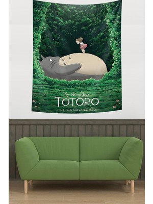 Pelangi Hayao Miyazaki Anime Komşum Totoro Leke Tutmaz Kumaş Duvar Örtüsü Duvar Halısı Tapest