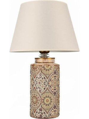 Damora Handmade Dekoratif Seramik Abajur / El Yapımı, Çok Renkli, Modern Aydınlatma / 46-70 cm /