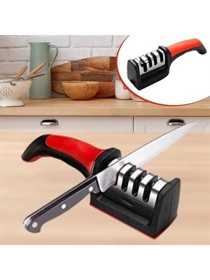sbodurhome 4 Aşamalı Kaymaz Tabanlı Hızlı Bıçak ve Makas Bileme Aracı - Keskin ve Pratik Kullanım
