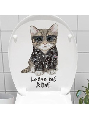 Leave Me Alone 3D Klozet Stickerı Komik Tuvalet Dekoru, Suya Dayanıklı Vinil Çıkartma, 18X27 Cm,süsü