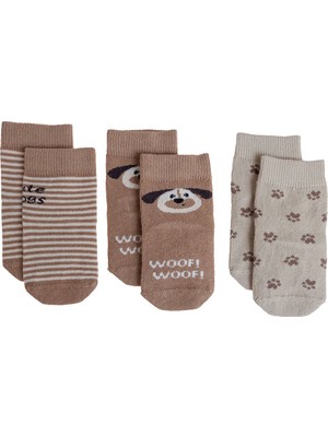 Hellobaby Erkek Bebek 3lü Soket Çorap Hayvan Baskılı