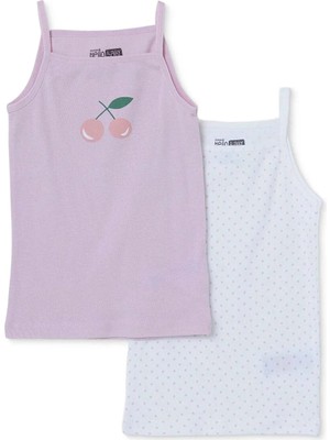 Hellobaby Kız Bebek 2li Atlet Çiçek Baskılı Bisiklet Yaka Atlet