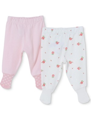 Hellobaby Kız Bebek 2li Pantolon Çiçek Baskılı Çoraplı