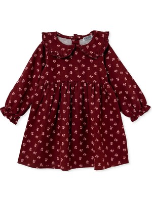 Hellobaby Kız Bebek Elbise Çiçek Baskılı Bebe Yaka Long Sleeve