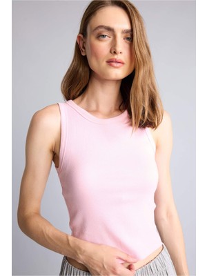 DeFacto Pamuklu Slim Fit Fitilli Ribana Crop Atlet I0688AX26AU