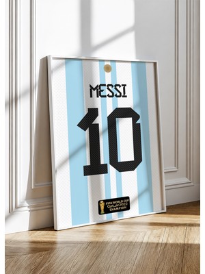 Base Concept Lionel Messi Arjantin 10 Poster Tablo (Çerçeveli)