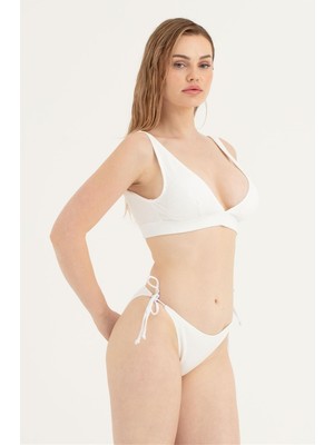 Obje Kadın Ekru Iki Yandan Bağlamalı Tek Alt Bikini