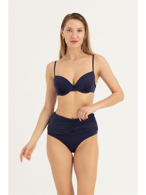 Obje Kadın Lacivert Lastik Detaylı Bikini Altı