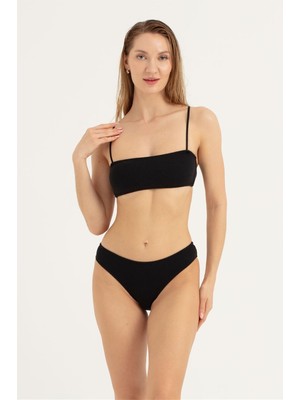 Obje Kadın Siyah Ip Askılı Bikini Takımı