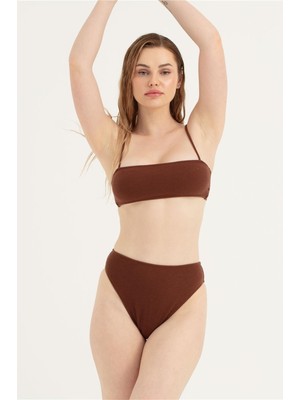 Obje Kadın Kahverengi Ip Askılı Bikini Takım