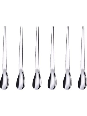 Dora Shopping 304 Çelik 6 Adet Gri Lüx Modern Çay Kaşığı Kahve Fincan Kaşığı CIN581BY-6