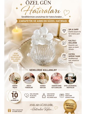 Novaly Store Cam Parfüm Şişesi Hediyelik - Içi Doldurulabilir Özel Gün Hatırası | Düğün, Nişan, Nikâh, Doğum Günü | En Az 10 Adet