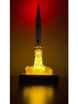 Dora Shopping Roket Lamba Satürn V Dekoratif Gece Lambası Ev Ofis Dekorasyon Rocket Apollo