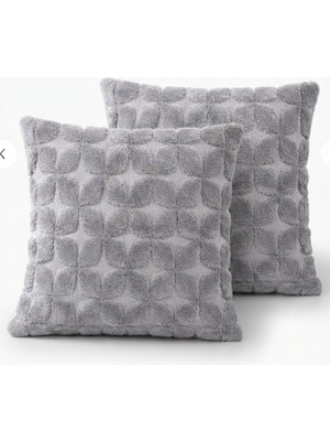 Fugo 2'li Welsoft Kırlent Kılıfı 45X45 cm Dekoratif Fermuarlı Yumuşak Peluş Kırlent Kılıfı Koltuk ve Kanepe Için