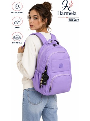 Bevitton Suya Dayanıklı Kumaş Sırt Çantası Unisex Okul Sırt Çantası 2000 Lila