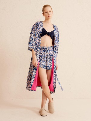 Xint Kadın Lacivert Oversize Kimono