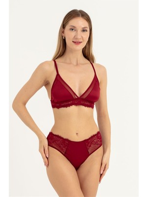 Obje Kadın Bordo Saten Soft Sütyen