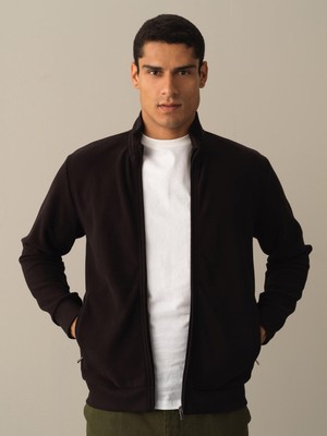 Xint Erkek Siyah Regular Fit Dik Yaka Sweat Mont