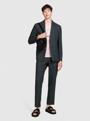 Sisley Keten Karışımlı Slim Confort Fit Pantolon Erkek Siyah Mix Pantolon - 324P434XSF04A