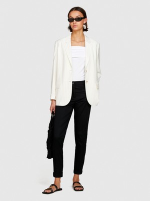 Sisley Streç Pamuklu Yanları Cepli Cigarette Pantolon Kadın Siyah Pantolon - 324P4ED4LF00R