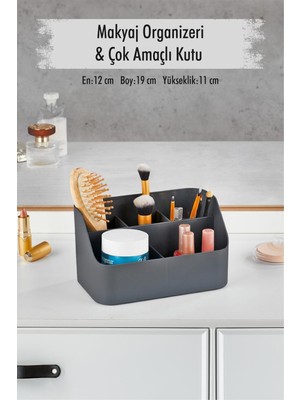 TeknoKapsül Füme Makyaj Kutusu & Kozmetik Organizeri & Çok Amaçlı Kutu