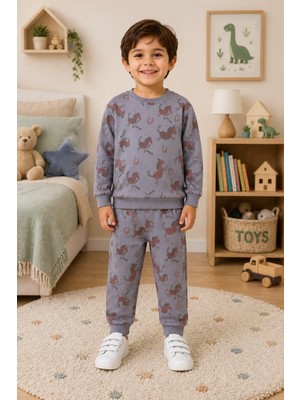 Monox Unisex Şardonlu ( Içi Polarlı ) Baskılı 3 Iplik Takım