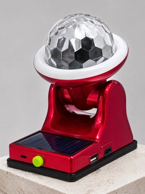 TeknoKapsül Şarjlı Rgb Projektör Lamba Güneş Enerjili Çok Fonksiyonlu Disco Işık Lambası