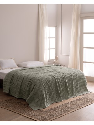 Madame Coco Lavrice Çift Kişilik Pamuklu Bambu Pike - Mint Yeşili
