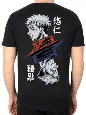 Mrayss  Unisex Bisiklet Yaka Baskılı Oversize T-Shirt - Siyah