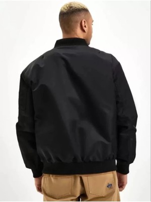 Mrayss  Unisex Uzun Kol Baskılı Bomber Ceket - Siyah