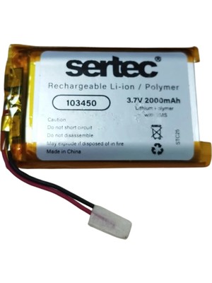 TeknoKapsül Sertec 103450 3.7V 2000 Mah Li-Polymer Pil (DEVRELI/1.5A)