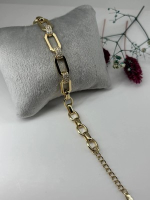 TeknoKapsül Zirkon Taşlı Pirinç Zirkon Bileklikler 17+3 cm - KBL0311