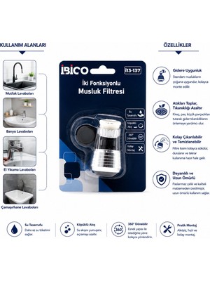 TeknoKapsül 12 Adet Musluk Ucu Filtresi 2 Fonksiyonlu 360° Derece Dönebilen Başlık 16-19MM Caşlık Çapı