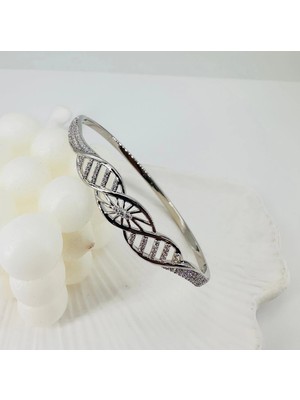 TeknoKapsül Rodyum Zirkon Taşlı Pirinç Xuping Bileklik 5.9 mm - KBL0216
