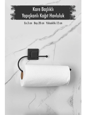 TeknoKapsül Yapışkanlı Kare Başlıklı Siyah Kağıt Havluluk