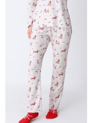 Obje Kadın Köpek Desen Pijama Altı