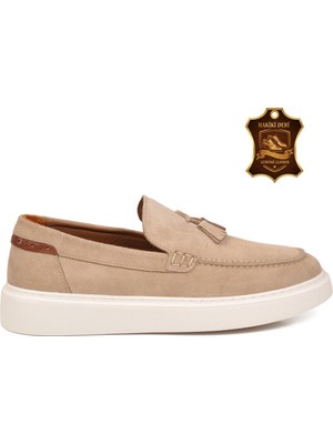 Voyager Erkek Ten Süet Rahat Tabanlı Şık Hakiki Deri Smart Casual Ayakkabı Loafer 6795 M