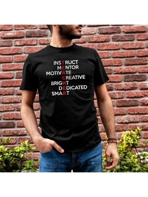 Mrayss  Unisex Bisiklet Yaka Baskılı Oversize T-Shirt - Siyah