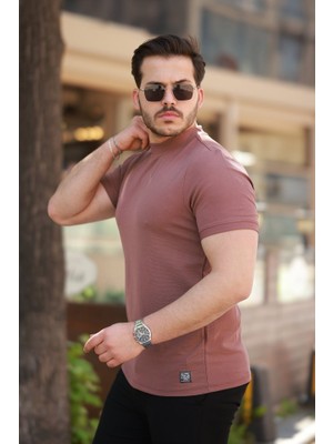 Mrayss  Erkek Yarım Balıkçı Yaka Kısa Kollu T-Shirt