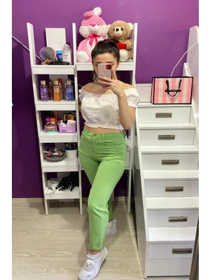 Mrayss  Yeşil Yıkamalı Gömlek ve Pantolon Takım