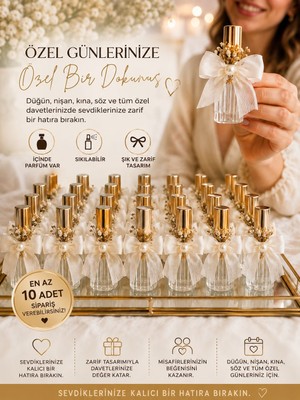 Novaly Store 10 Adet ve Üzeri Kişiye Özel Kurdeleli Parfüm Şişesi Hediyelik – Düğün, Nişan, Nikah, Söz ve Kına Davetli Hediyesi