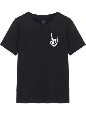 Mrayss  Erkek Baskılı Oversize T-Shirt - Siyah