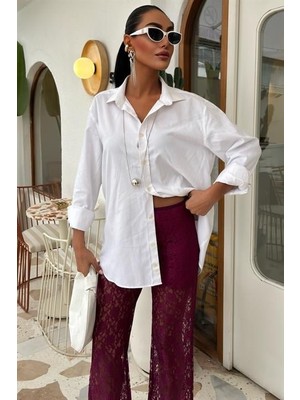 Mrayss  Içi Astarlı Dantel Pantolon 0081