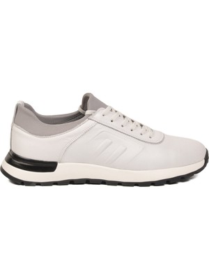 Voyager Erkek Beyaz Hakiki Deri Günlük Ayakkabı Rahat Konforlu Şık Bağcıklı Sneaker M294  M