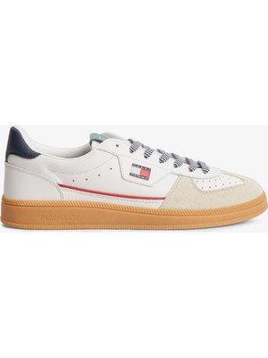 Tommy Hilfiger The Greenwich Edge Leather Erkek Bej Spor Ayakkabı.ybl