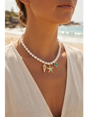 EstoreBox Deniz Esintisi Inci Charmlı Kolye