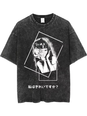 Touz Moda Tomie Baskılı Yıkamalı Oversize T-Shirt