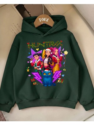 Touz Moda Christmas Young Kpop Demon Hunters 3 Iplik Kalın Sweet Hoodie