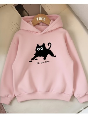 Touz Moda Da Da Da Cats Kids 3 Iplik Kalın Sweet Hoodie